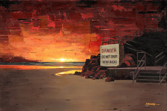 'Red Sky at Night, Swimmers Delight' Limited Edition Print